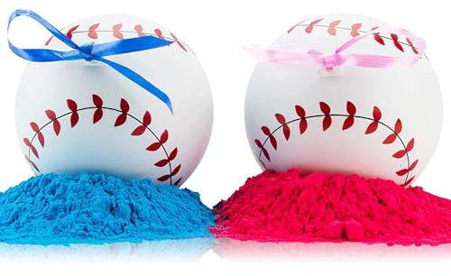UP Shop Gender Reveal Baseball mit rosa und blauem Puder
