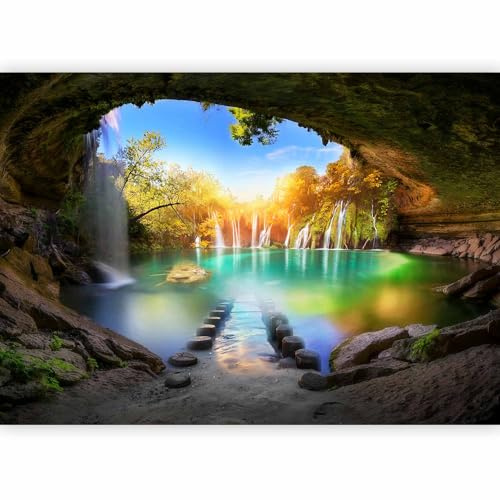 murando - Carta da Parati Moderna per Camera da Letto, Cascata, 400x280 cm | Fotomurali in TNT, Decorazione da Muro XXL, Carte da Parati Moderne, Tropicale, Produzione Europea