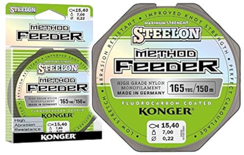 Angelschnur KONGER Steelon Method Feeder Fluorocarbon Coated Monofile Spule 150m 0,18-0,30mm Feederschnur Feeder Methode TOP! (0,22mm / 7,00kg)
