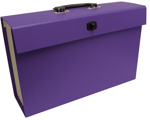 Cathedral Products 21 Pocket Cardboard Expanding File Case - Purple