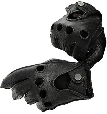 PEARLWOOD Herren Lederhandschuhe Steve für Autofahrer I aus Ziegenleder I Schwarz Größe M