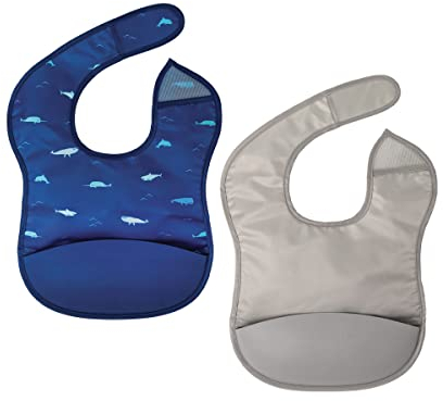 Tiny Twinkle Silicone Bibs for Babies 6-24 Months | Waterproof & Mess-Proof Feeding Bibs with Food Catcher Pocket | Baby Led Weaning, Toddler Essentials for Boys & Girls | Baby Shower