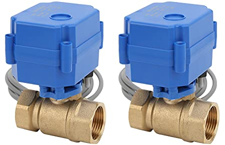 AC100‑240V Alarmsensor, Kits Zur Automatischen Leckerkennung und Wassergeräteabschaltung, Wasserleckdetektor mit 2 Ventilen für Logistiklager, Fabriken, Krankenhäuser, Schulen(EU Plug)