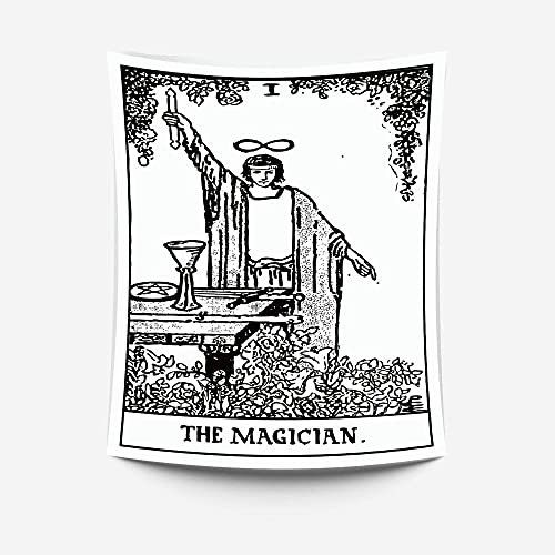 Wandteppich,Tarot-Flagge Der Magier Mysteriöse Mittelalterliche Europa Astrologie Wahrsagerei Wandteppiche Hippie Psychedelische Vintage Böhmische Wandbehang Dekoration Ästhetisches Dekor Für Sc