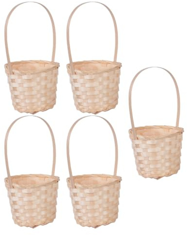 Happyyami 10 Stücke Rattan Korb Hochzeit Blumenkorb Blumenmädchen Korb Streukorb Weidenkorb Rustikale Blumenvase Blumenkinder Allzweckkorb Geschenkkorb für Landhausstil Hochzeit Party Deko