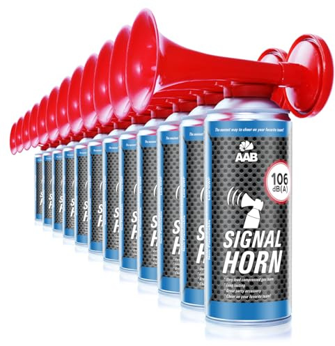 AABCOOLING AAB Signal Horn – Laut Nebelhorn 106 dB(A) Mit Nicht Brennbarem Gas, Airhorn, Fußball Tröte, Gasfanfare, Pressluft Luftdruck Fanfare, Drucklufthupe, Tröte