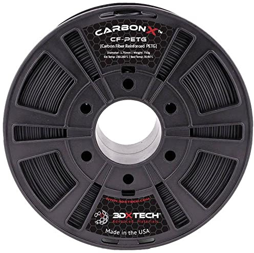 3D Xtech PTG3010750BK0 CarbonX™ CF Filament PETG Compound chemisch beständig 1.75mm 750g Schwarz 1St.