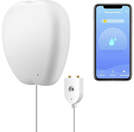 Système d'alarme intelligent WiFi avec détecteur d'inondation - Détecteur de fuite Tuya Smartlife - Surveillance à distance de 70 dB - Alerte par application et notification SMS