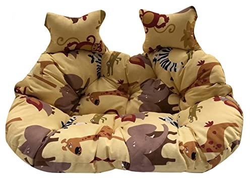 IMYOGI 2-Sitzer Ei-Stuhl-Schaukelkissen im Freien, 2-Personen-Hänge-Ei-Stuhl-Kissen, doppeltes Hängekorb-Stuhl-Kissen, Hängematten-Stuhl-Kissen-Ersatz für 2, Terrasse, Garten-Sitzpolster (Farbe: L)