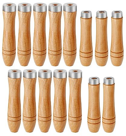 ZUDKSUY Holzfeilen-Set – 15 Stück Spezial-Griff gratfreie Stahlfeilen (rundes Loch, Bohrungsdurchmesser: 4 mm, 5 mm, 6 mm, je 5 Stück)