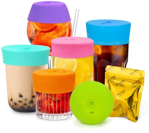 Drink Protection Cover | 100% Silicone and Reusable, Perfect for Parties, Bars or Clubs, Fits All Cup Sizes | Stop Worrying About Beverage Safety (6 Colors)