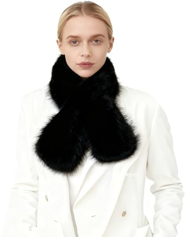 Lina & Lily Damen Winter Schal Halswärmer Kunstpelz mit Pull-Through Schlitz