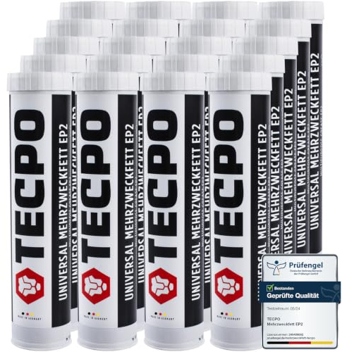 TECPO Universal Mehrzweckfett EP2 400g Kartusche Schmierfett, Lithiumfett, Universalfett, KFZ-Schmierung, wasserbeständig, KP2K-30 Lithium Fett (20x 400g)
