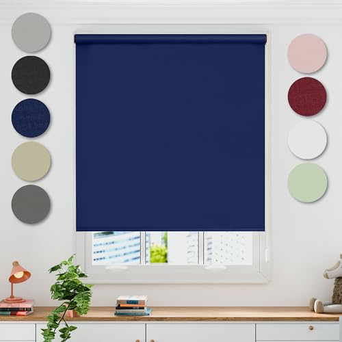 Emma Barclay Blackout Roller Blind in Navy Blue - Width 120 x Drop 165cm