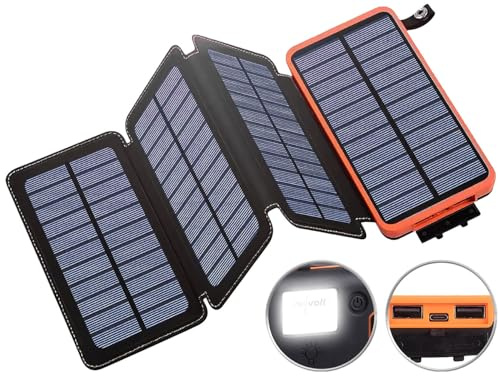 Batterie externe solaire 16000 mAh PB-90.s avec panneau pliable 8 W [revolt]