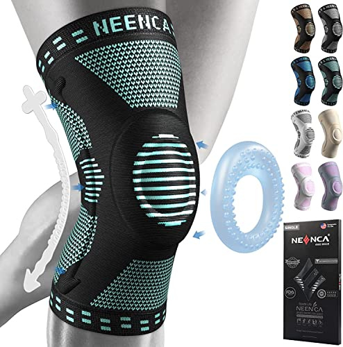NEENCA Kniestütze, Komprimierte Kniebandage mit Patella Gel Pads & Feder Seitenstabilisatoren, Medizinischer Knieschützer für Laufen, Meniskusriss, Arthritis, Gelenkschmerzlinderung, ACL, Erholung