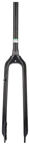 LYMFCFC 26/27,5/29 tum MTB gaffel kolfiber styv gaffelrör 1 1/8 rak/skärskivbroms genom axel 15 x 100 mm styv gaffel för cykel A, 29 tum
