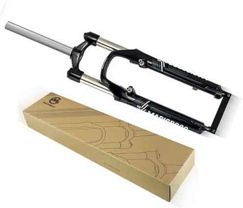 LJFDDY MTB Federgabel 26 Zoll 100 Mm Federweg Gerades Rohr Vorderradgabel Schnellspanner 9 X 100 Mm Scheiben/V-Bremse Fahrradgabel Manuelle Sperrung (Color : Black Grey)
