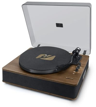 Muse MT-107 BTO Platine Vinyle, 33/45 TRS, Bluetooth, USB pour Lecture/encodage, Finition Noir et Bois - Enceintes Stéréo 2x5W