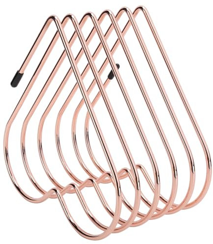 Akozon Retractable Desk Book Storage Rack, Telescopic Files Folder Stand Organizer, Desktop Book Shelf with Anti-Rust Gold-Plating Technology (Rose Gold)