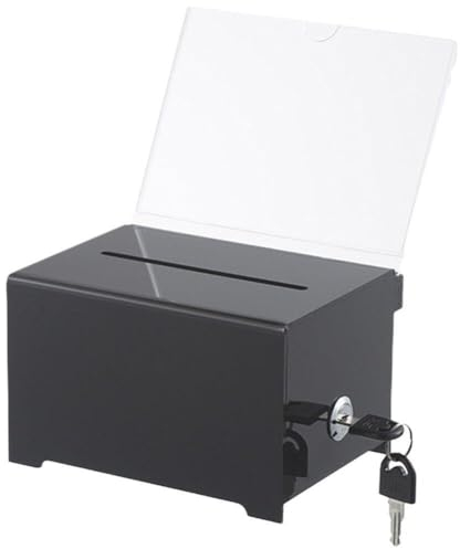 Tsffae Visitenkartenbox Aus Acryl, Spendenbox, Wahlurne Schloss, Sichere Ticketbox, Verschließbarer Wahlurnenbehälter Für Abstimmungen