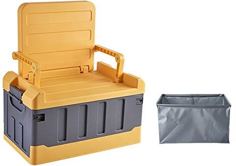 Aufbewahrungsbehälter, stapelbar, für Zuhause, Camping, Kleidung, Auto, robuster Kunststoff, Haushalts-Organizer mit Sitz und wasserdichter Tasche