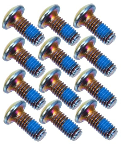 WHAMVOX 12pcs Titanium Steel Bike Brake Screws M5x10mm Colorful Screws for Mountain and Road Bike Disc Brake Set T25 Head for Cycling Repair