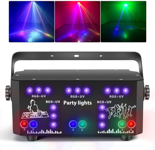 Lumière de fête de la discothèque, T210, LED RGB Projecteur DJ Lumières disco contrôlées musique DJ, réflecteur effet DMX pour KTV Family Meeting Mariage Anniversaire Halloween