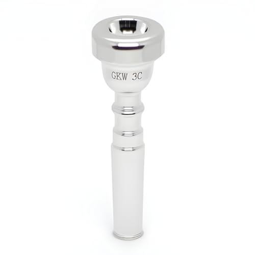 GKW Silver Plated 3C Trumpet Mouthpiece – Beginner Brass Mouthpiece, Compatible with Most Trumpets, Ideal for Students and Music Enthusiasts