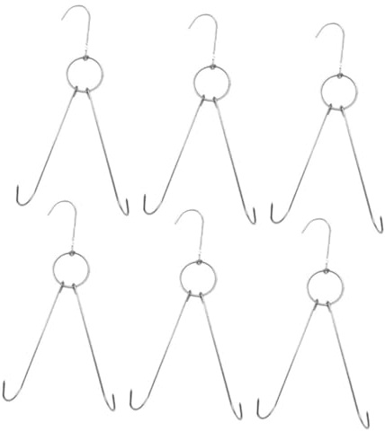 OKUMEYR 6pcs Stainless Steel Meat Hooks Heavy-Duty Poultry Hanging Hooks for Roasting Smoking and Drying Meat Kitchen and BBQ Grill