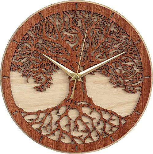 Orologio da parete Albero della vita Moda Orologio da parete creativo in legno Orologio da parete grande Orologio da parete creativo per soggiorno Orologio da parete al quarzo Tavolo Arte moderna
