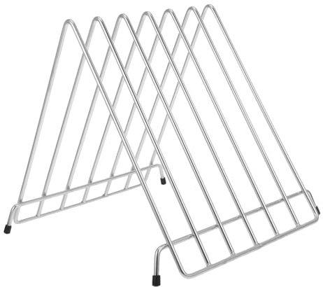 CIYODO Cutting Board Rack Wear Resistant Stainless Steel with Larger Capacity Layered Design and Open Bottom for Efficient Drying Suitable as Pizza Board Holder in Schools and Canteens