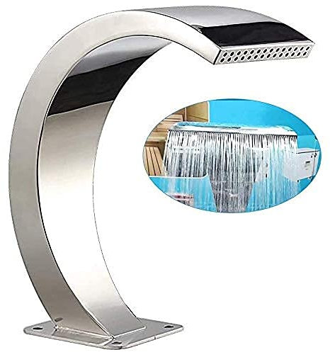 HUIBBGO Cascade en Acier Inoxydable, Fontaine de Piscine Cascade déversoir Jardin Piscine extérieure Spa Fontaine pour Descente Jardin extérieur