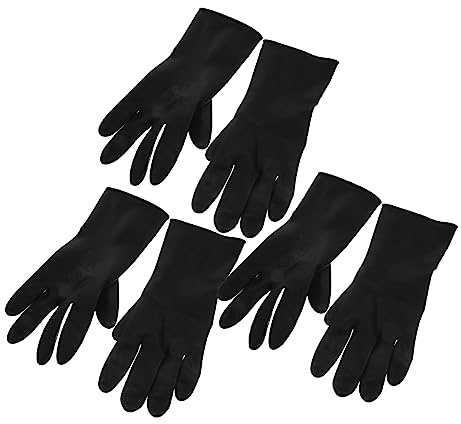 FOYTOKI Friseurhandschuhe Schutz Beim Färben im Salon aus Gummi und Kunststoff 3 Paar zum Haarefärben und Waschen Rutschfest Waschbar für Herren und Damen