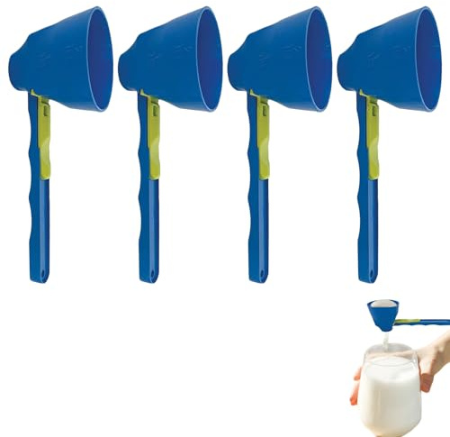 4 Pcs Funnel Scoop, 2 in 1 Slide No Spill Washing Powder Scoop Converts to Funnel, Small Scoops for Powder for Precise Measurement Protein Coffee Kitchen
