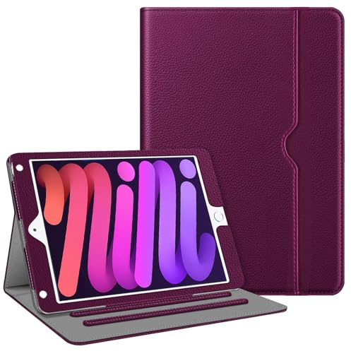 TXWLLIU Funda para iPad 6.ª/5.ª Generación 9,7 Pulgadas (2018/2017) y iPad Air 2/1, Piel Sintética Funda con Bolsillo para Documentos, Sueño/Activación Automática, Púrpura