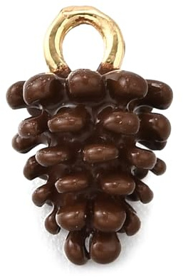 Stiesy 15 Stück 3D-Tannenzapfen-Anhänger, Legierung, Emaille, vergoldet mit 1,8 mm Loch, baumelnde Charms, DIY-Schmuckzubehör für Waldthema, Handwerk, Anhänger, Halsketten, Armbänder, Ohrringe