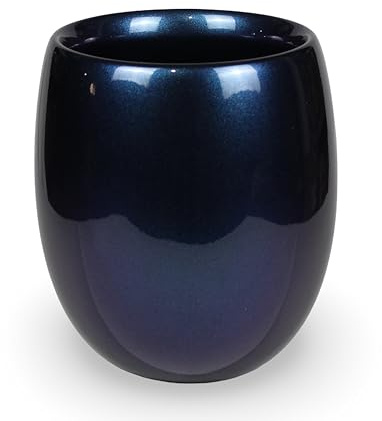 Campella - Maceta Orbis Lacada - Maceta Decorativa Interior - Tiestos plantas - Macetas Redondas, Maceteros Interior y Exterior - Exclusiva y Elegante, Premium,Maceteros Altos (Azul Zafiro, Grande)