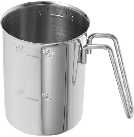 Homoyoyo Taza Medidora de Arroz de Acero Inoxidable 500 Ml con Escala Precisa y Diseño Compacto para Cocina Doméstica Adecuado para Medir Arroz y Preparar Gachas al Vapor