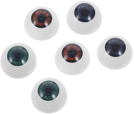 LIGHTAOTAO 3 Pairs 22Mm Realistic Acrylic Eyeballs for DIY Halloween Props, Puppet and Doll Eyes in Brown, Green, and Dark Blue for Mask Inserts and Crafting