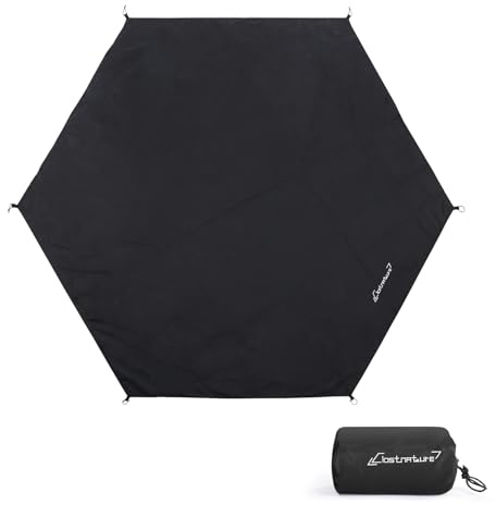 Clostnature Hexagonale Zeltunterlage Wasserdicht - 366 x 318 CM Camping Bodenplane für Zelte, Robuste Zelt Unterlage für Pavillon & Bubble Zelt, Leichte Outdoor Plane für Hiking, Backpacking, Trekking