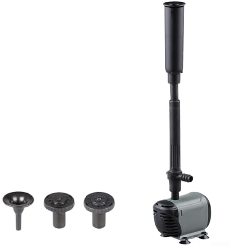 Pompa per fontana paesaggistica da giardino, pompa sommergibile per stagno a flusso regolabile resistente alle intemperie con 3 opzioni di ugello capacità 600L/H (EQB-600P)