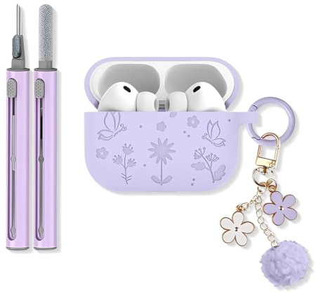BCHMN Custodia per AirPods Pro 3 con kit di pulizia Custodia in morbido silicone per AirPods Pro di terza generazione con cordino Custodia integrale antiurto