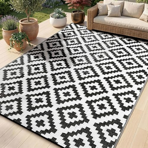 Sour Lemon Extra Large Outdoor Rug 240x300,Waterproof Outdoor Garden Rugs | Anti-slip Carpet, Water proof UV Resistant Garden Mat for Patio, Easy Cleaning Patio Mat for Camping, Deck, Beach, Picnic