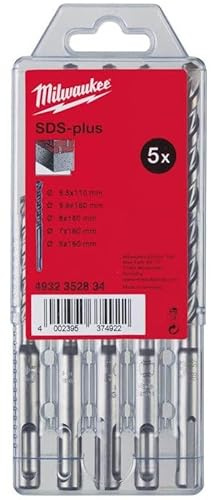 SDS Plus M2 Drill Bit 2 Cut Set, 5 Piece