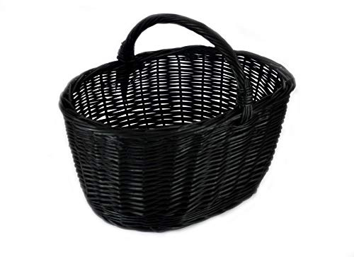 Shoppingkorg rottingkorg flätad korg flaskkorg presentkorg flätad BTH 43/33/25–34 cm stabil bärkorg av vide K1-113-S