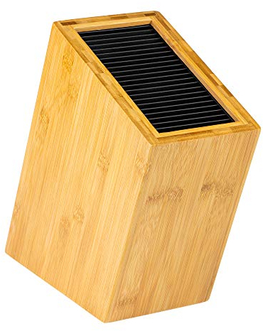 Rockingham Forge Schräger Messerblock Für 20 Messer – Bambus, Für Klingen von 20 cm geeignet, Leeres Messerblock