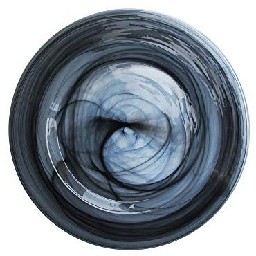 ChargeIt by Jay American Atelier Alabaster Glass Charger Plate Decorative Service for Fine Dining for Upscale Events, Dinner Parties, Weddings, Catering, 13 Inches, Black