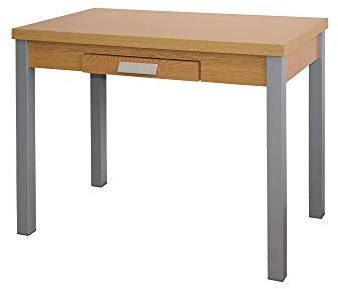 MOMMA HOME Mesa Cocina Extensible - Mesa Comedor Extensible, Mesa Plegable, Mesa Plegable, Mesa Comedor Modernas Extensibles, Color Roble/Plata, SILANTA, Medidas 100/160x60x76 cm
