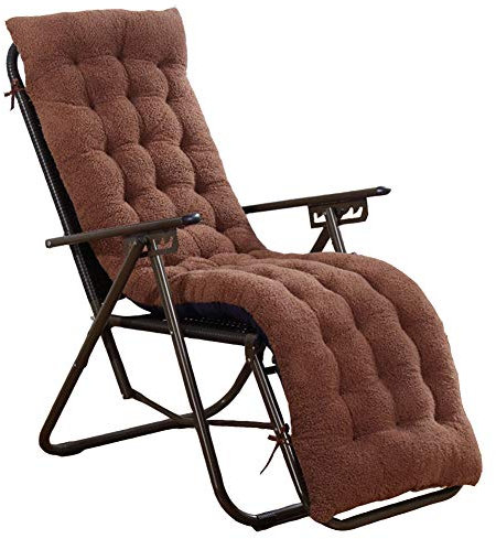 DE11 Rutschfeste Garten-Sonnenliegen-Kissen, Outdoor-Liegestuhl-Pad, Holz-Matte mit Befestigungsbändern, Ersatzbezug für Urlaub und Reisen
